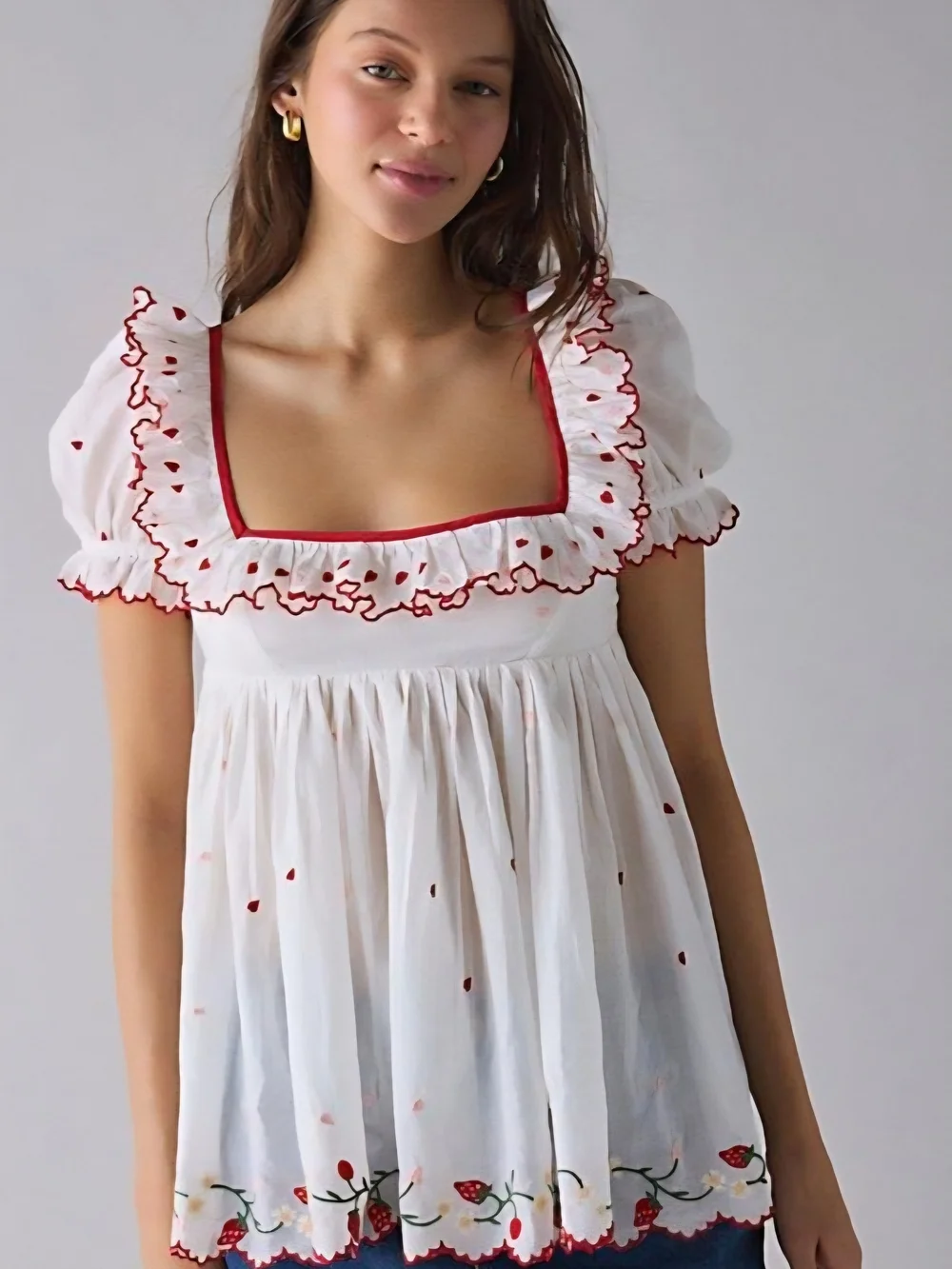 Kimchi Strawberry Babydoll Top - Picture 8 of 8